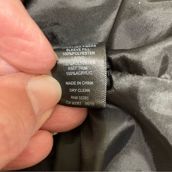 Express wool blend black coat without hood XS herringbone sleeves dry clean only - Picture 12 of 12